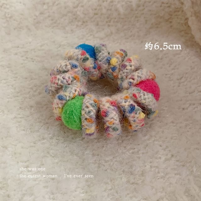 Pom Pom Yarn Coil Hair Tie SpreePicky