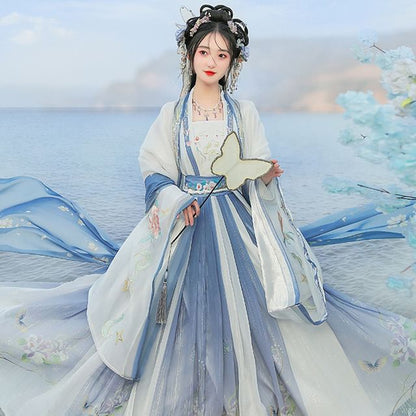 Flower Embroidered Hanfu Costume Set SpreePicky