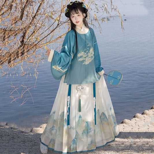 Mountain Print Hanfu Costume Set SpreePicky