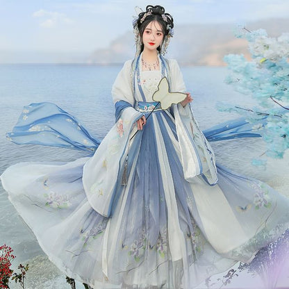 Flower Embroidered Hanfu Costume Set SpreePicky