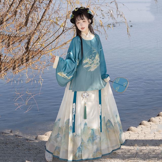 Mountain Print Hanfu Costume Set SpreePicky