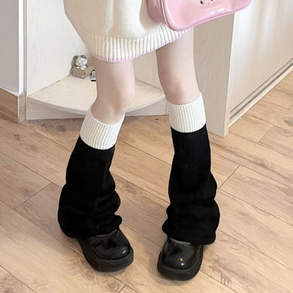 Two Tone Knit Leg Warmers SpreePicky