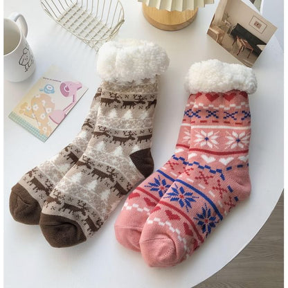 Printed Fleece-Lined Socks / Set SpreePicky