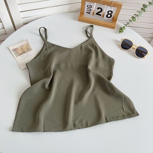 V-Neck Silky Camisole Top mySite