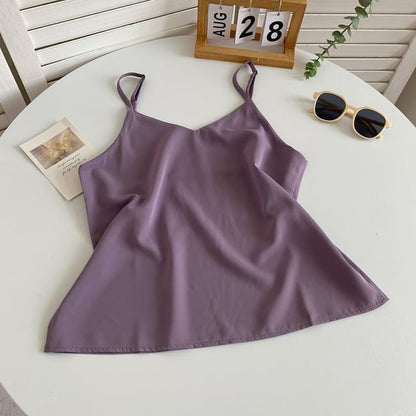 V-Neck Silky Camisole Top mySite