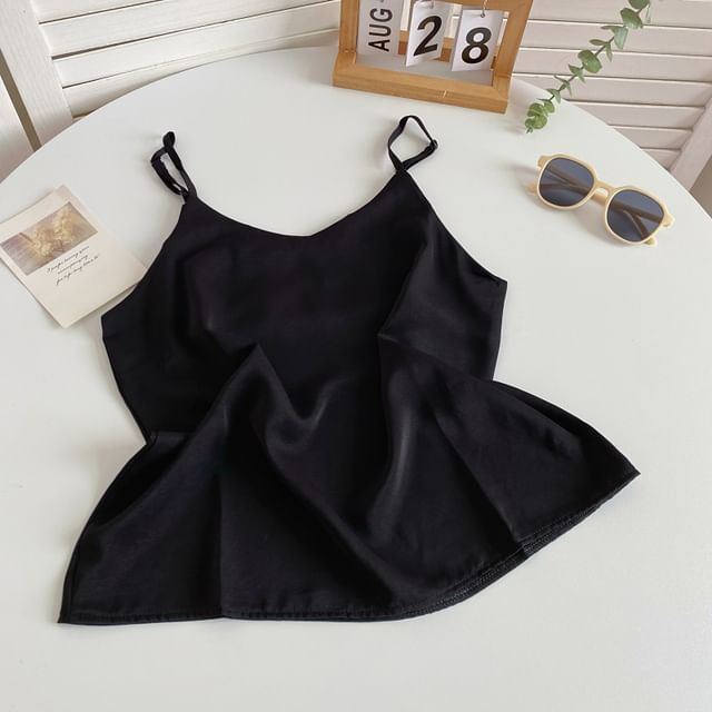 V-Neck Silky Camisole Top mySite