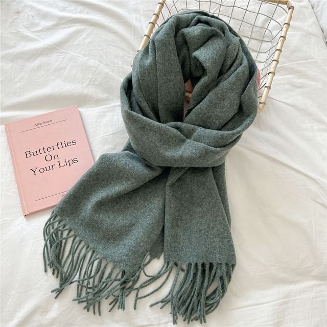 Plain Fringed Scarf SpreePicky