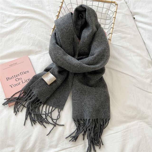 Plain Fringed Scarf SpreePicky