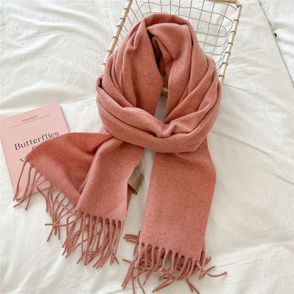 Plain Fringed Scarf SpreePicky