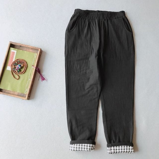 Mid Rise Plain Baggy Pants SpreePicky