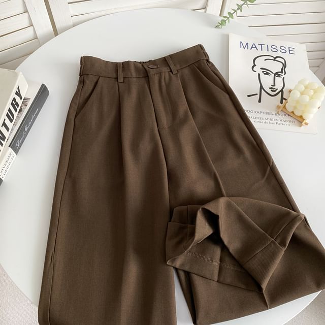 Elastic Waist Plain Roll Up Hem Dress Pants mySite