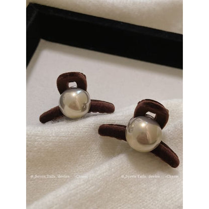 Faux Pearl Flocking Hair Clamp / Set SpreePicky