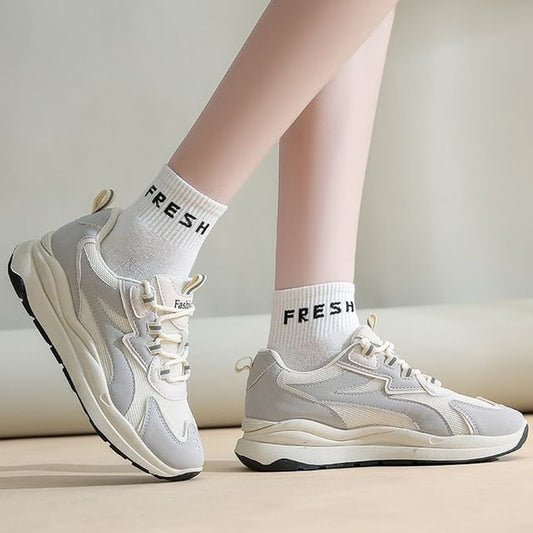 Applique Lace-Up Platform Sneakers mySite