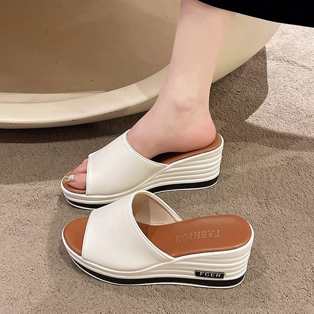 Platform Wedge Slide Sandals mySite