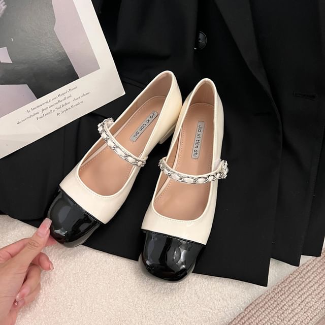 Square-Toe Chained Mary Jane Shoes SpreePicky