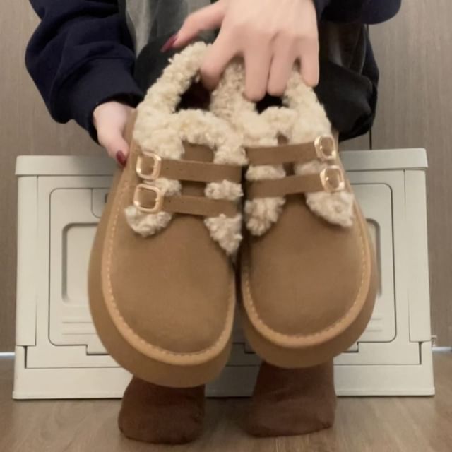 Fleece Lined Platform Short Snow Boots SpreePicky