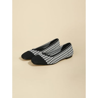 Square Toe Woven Flats SpreePicky