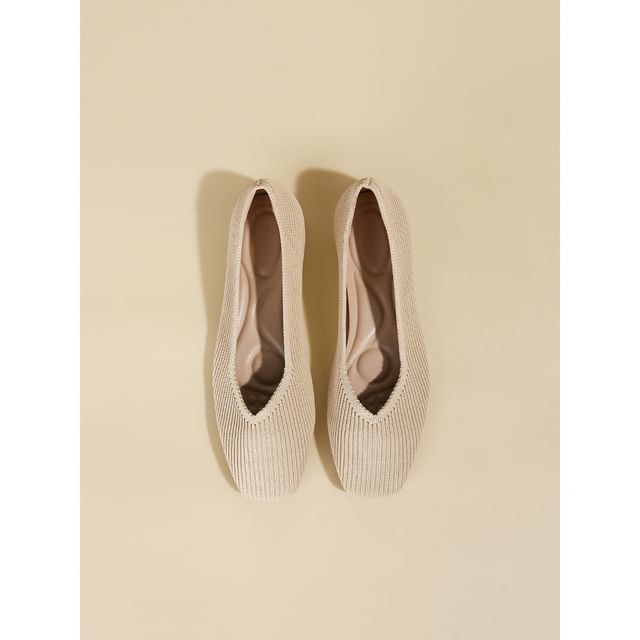 Square Toe Woven Flats SpreePicky