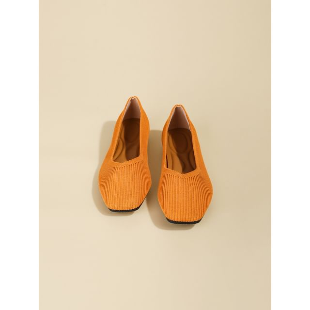 Square Toe Woven Flats SpreePicky