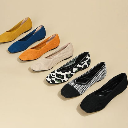 Square Toe Woven Flats SpreePicky