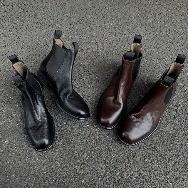 Faux Leather Short Chelsea Boots SpreePicky