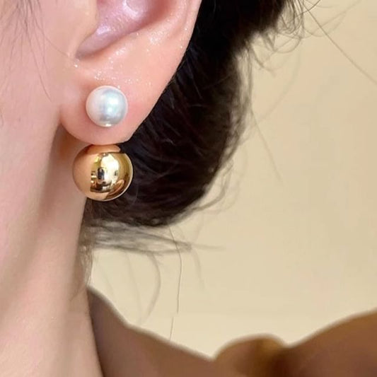 Ball Faux Pearl Ear Stud SpreePicky