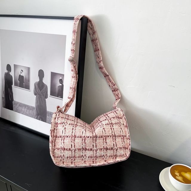 Plaid Corduroy Crossbody Bag SpreePicky