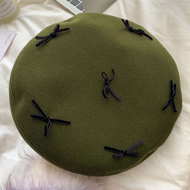 Bow Accent Beret SpreePicky