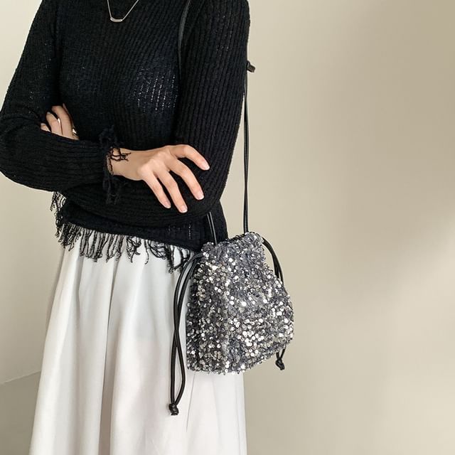 Sequin Drawstring Crossbody Bag SpreePicky