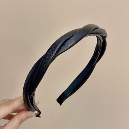 Helical Faux Leather Headband mySite