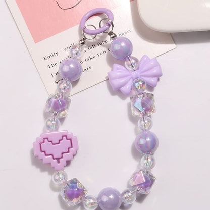 Heart Bow Bead Acrylic Bag Charm SpreePicky