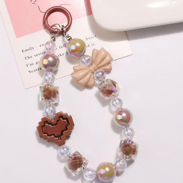 Heart Bow Bead Acrylic Bag Charm SpreePicky