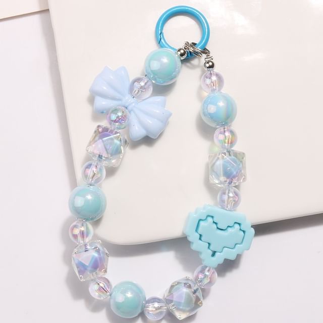 Heart Bow Bead Acrylic Bag Charm SpreePicky