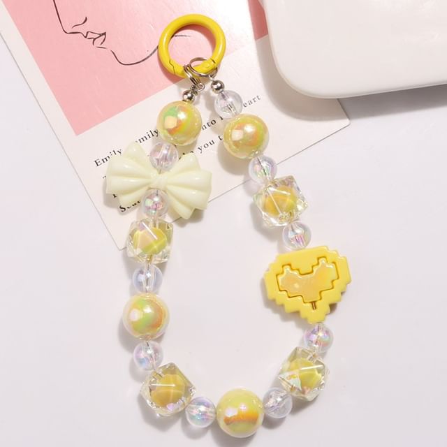 Heart Bow Bead Acrylic Bag Charm SpreePicky