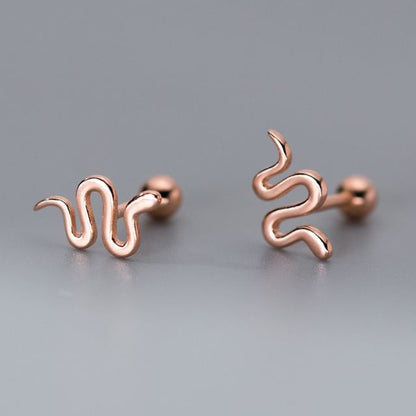 Snake Sterling Silver Barbell Earring SpreePicky