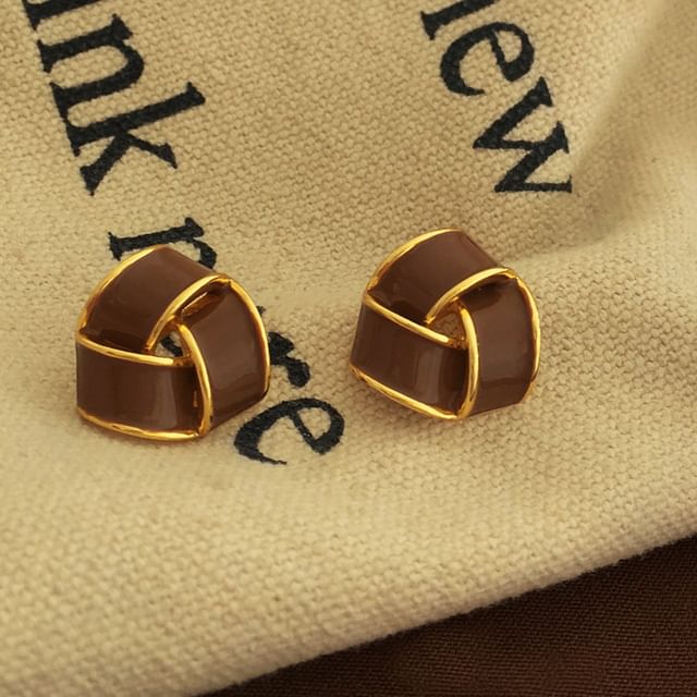 Geometric Glaze Ear Stud SpreePicky