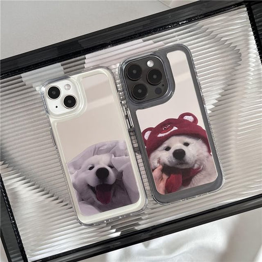 Dog Mirrored Phone Case - iPhone 15 Pro Max / 15 Pro / 15 Plus / 15 / 14 Pro Max / 14 Pro / 14 Plus / 14 / 13 Pro Max / 13 Pro / 13 / 13 mini / 12 Pro Max / 12 Pro / 12 / 12 mini / 11 Pro Max / 11 Pro / 11 SpreePicky