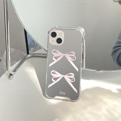 Ribbon Mirrored Phone Case - iPhone 15 Pro Max / 15 Pro / 15 Plus / 15 / 14 Pro Max / 14 Pro / 14 Plus / 14 / 13 Pro Max / 13 Pro / 13 / 13 mini / 12 Pro Max / 12 Pro / 12 / 12 mini / 11 Pro Max / 11 Pro / 11 SpreePicky