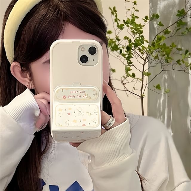 Floral Heart Foldable Stand Phone Case - iPhone 15 Pro Max / 15 Pro / 15 Plus / 15 / 14 Pro Max / 14 Pro / 14 Plus / 14 / 13 Pro Max / 13 Pro / 13 / 13 mini / 12 Pro Max / 12 Pro / 12 / 12 mini / 11 Pro Max / 11 Pro / 11 SpreePicky