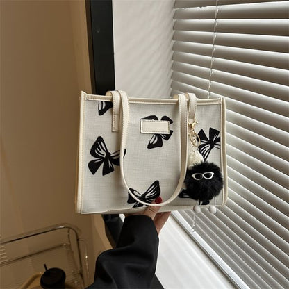 Bow Print Tote Bag / Bag Charm / Set SpreePicky