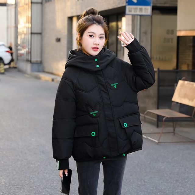 Hooded Zip-Up Padded Jacket SpreePicky