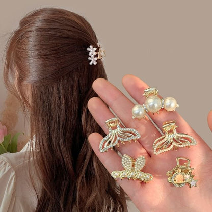 Rhinestone / Faux Pearl Alloy Hair Clamp / Set SpreePicky