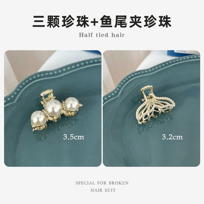 Rhinestone / Faux Pearl Alloy Hair Clamp / Set SpreePicky