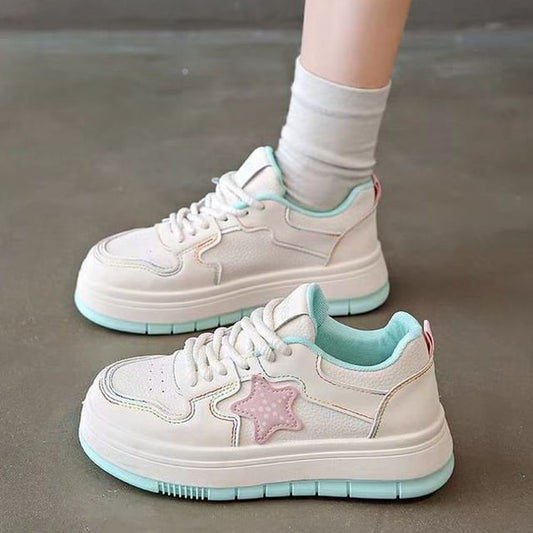 Star Applique Platform Sneakers mySite