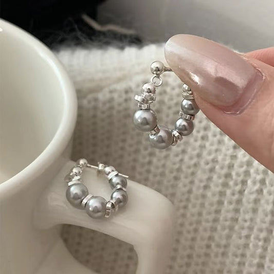 Faux Pearl Hoop Earring SpreePicky