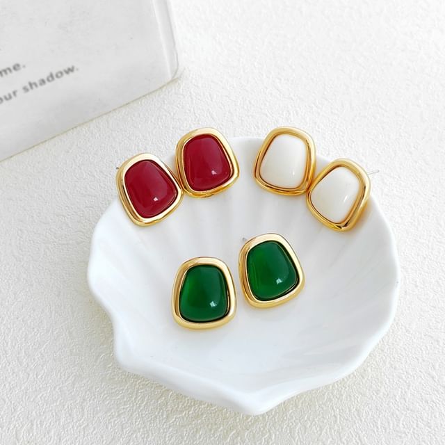 Faux Gemstone Stud Earring SpreePicky