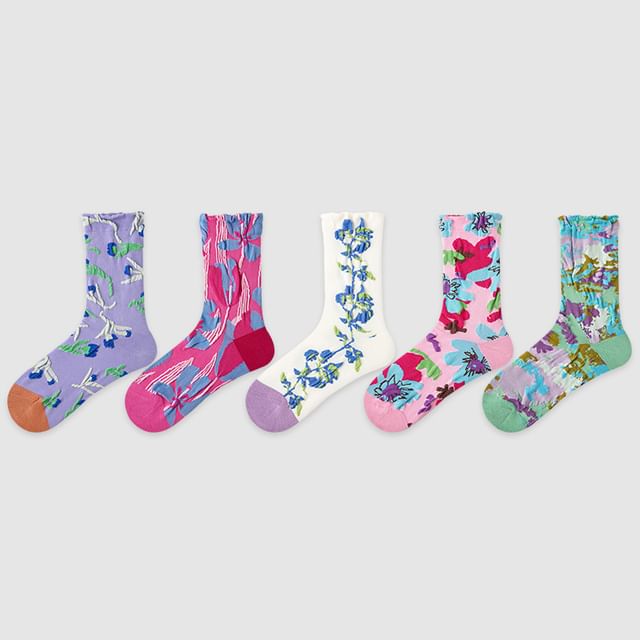 Set Of 5 Pairs: Crew Socks SpreePicky