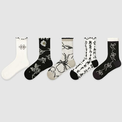 Set Of 5 Pairs: Crew Socks SpreePicky