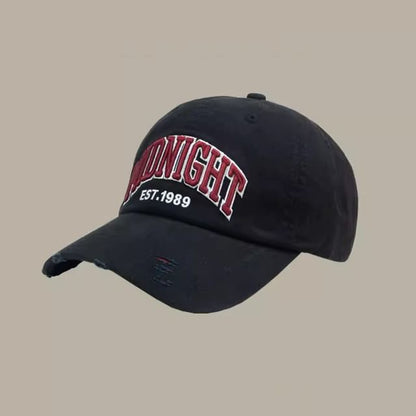 Lettering Embroidered Distressed Baseball Cap SpreePicky