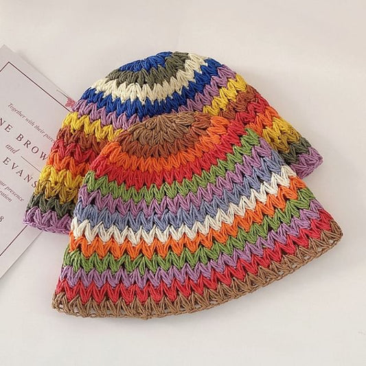 Rainbow Stripe Cloche Hat SpreePicky